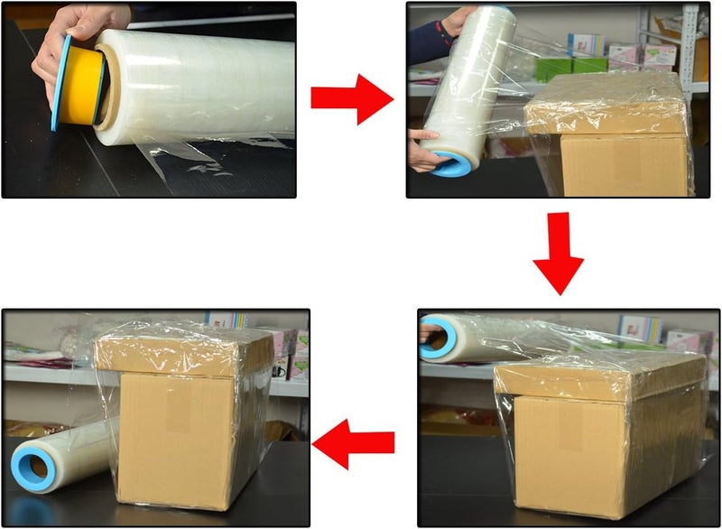 ELFJOY Stretch Film Dispenser Stretch Wrap Dispenser for 3" Core Film Shrink Wrap Holder for Shipping Pallet Packing and Moving Supplies Blue 1 Pairs - Image 3